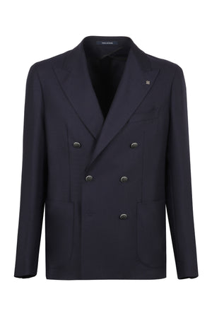 Double-breasted virgin wool jacket-0